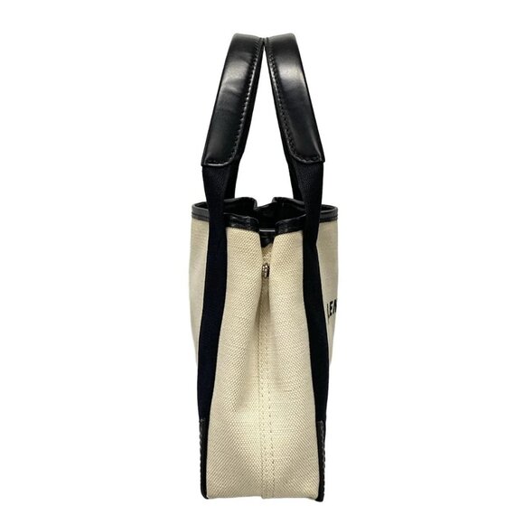 Auth BALENCIAGA Navy Cabas XS 390346 Cream Black Canvas Leather - Tote Bag - Picture 3 of 16
